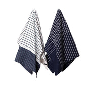 Ladelle Kyrie Cotton Set of 2 Jumbo Kitchen Towels 60 x 80 cm Navy V442-LDE-TEAT-SETOF2KYRIEJUMBO-NAVY-RE