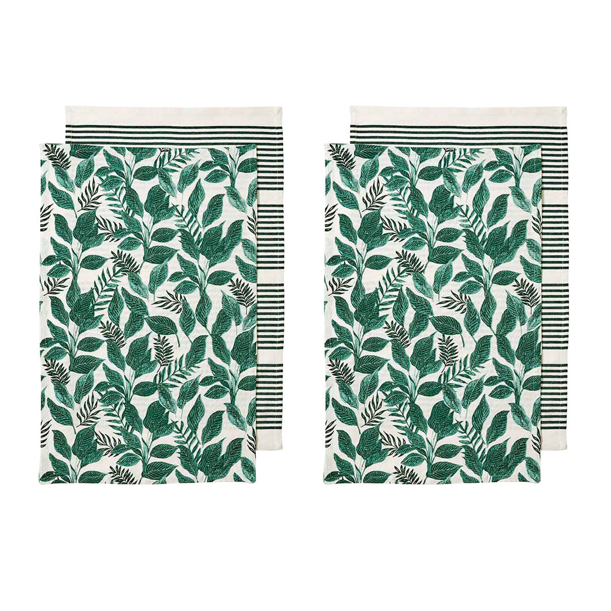 Ladelle Tierra Set of 4 Cotton Kitchen Towels Green V442-LDE-TEAT-TIERRASETOF4-GREEN-RE