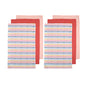 Ladelle Set of 6 Zest Bright Cotton Kitchen Tea Towels 50 x 70 cm Stripes V442-LDE-TEAT-ZESTSETOF6STRIPE-MULTI-RE