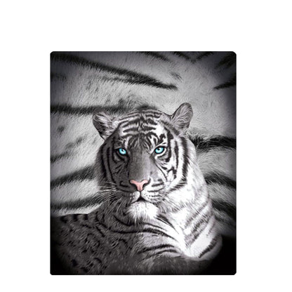 Just Home Blue Eyes Stripes Tiger Polar Fleece Throw Rug V442-LDE-THROW-BLUEEYESSTRIPES-BLACK-RE
