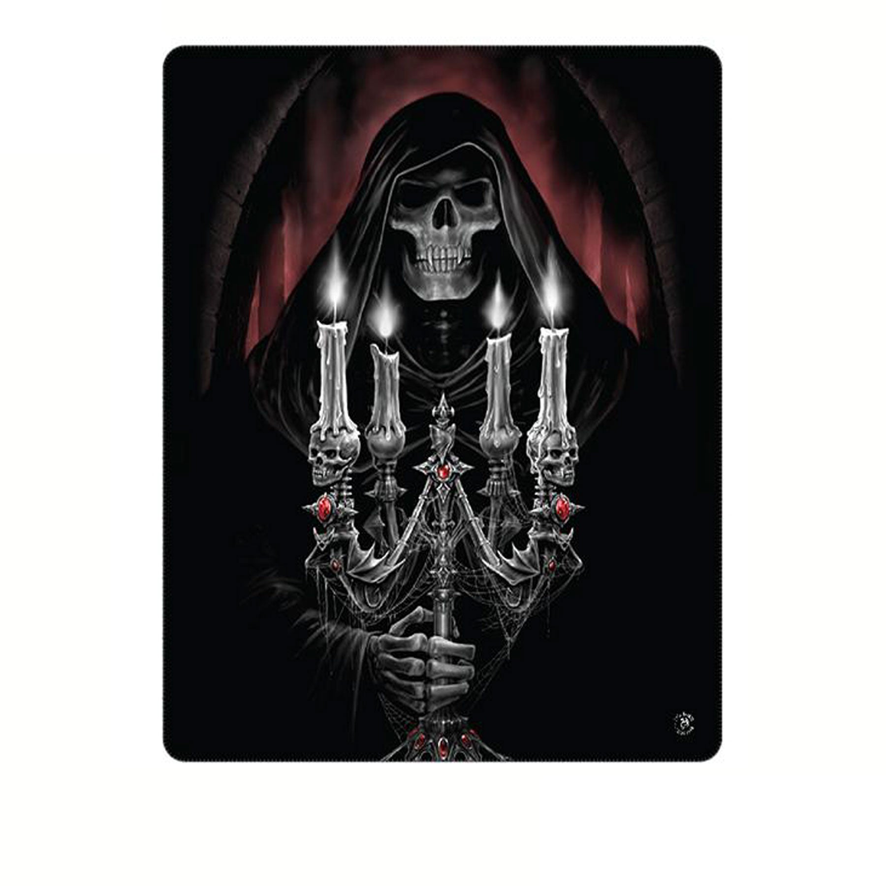 Anne Stokes Candelabra Polar Fleece Throw V442-LDE-THROW-CANDELABRA-BLACK-RE