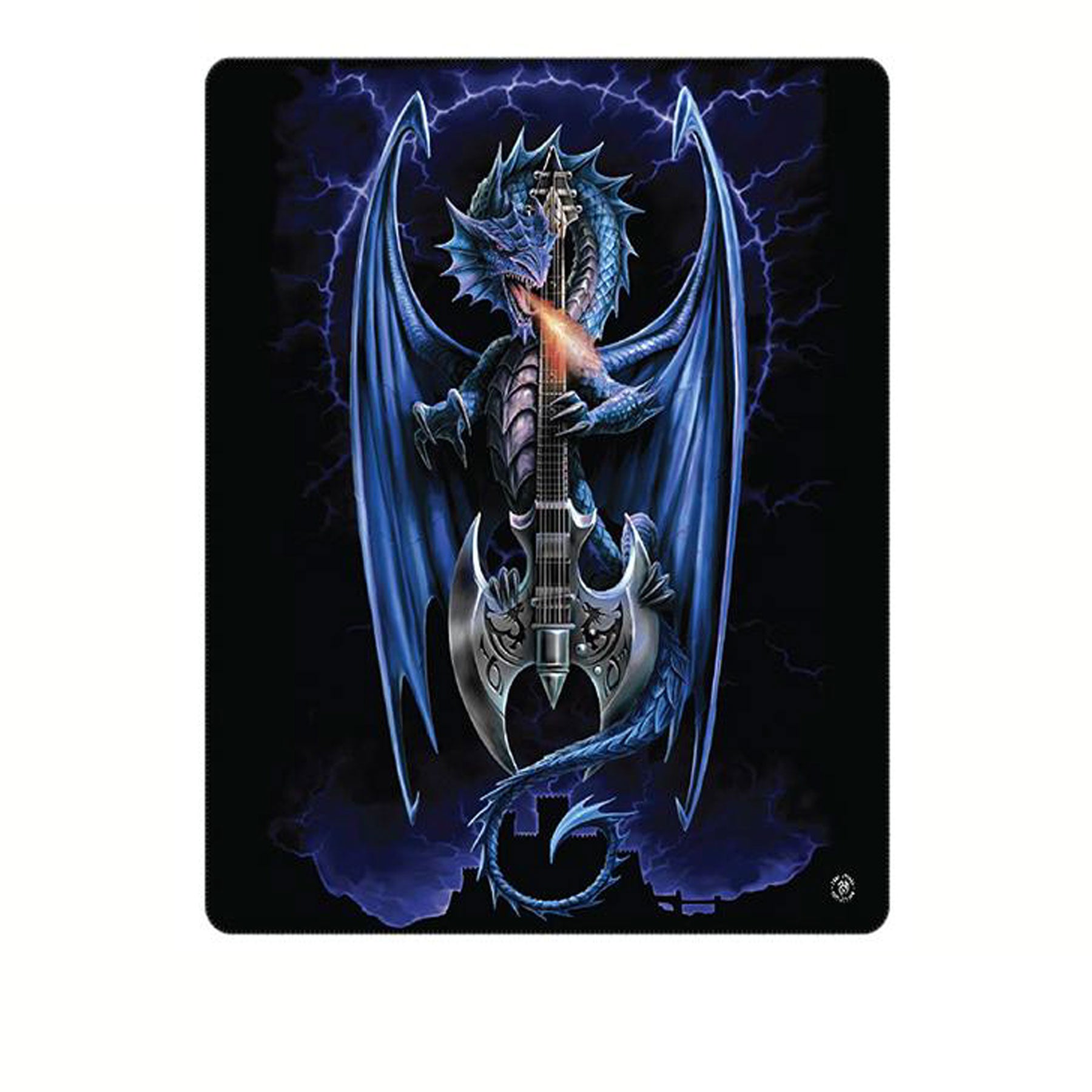 Anne Stokes Power Chord Polar Fleece Throw V442-LDE-THROW-POWERCHORD-BLACK-RE
