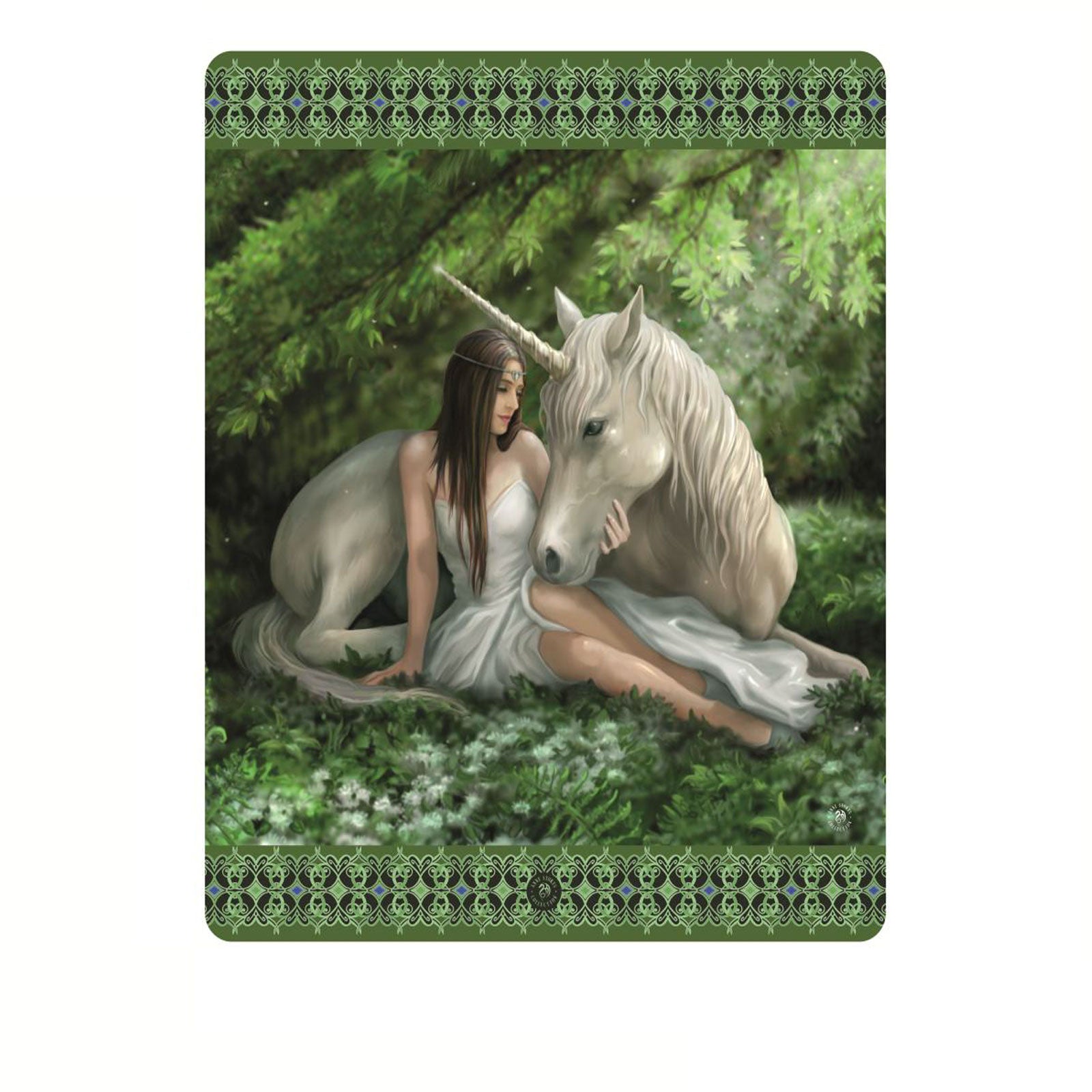 Anne Stoke Pure Heart Polar Fleece Throw V442-LDE-THROW-PUREHEART-GREEN-RE