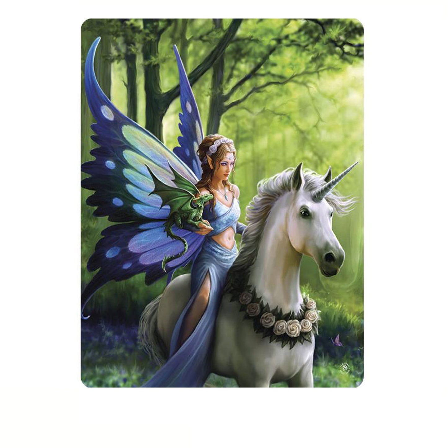 Anne Stoke Realm Of Enchantment Polar Fleece Throw V442-LDE-THROW-REALMOFENCHANTMENT-GREEN-RE