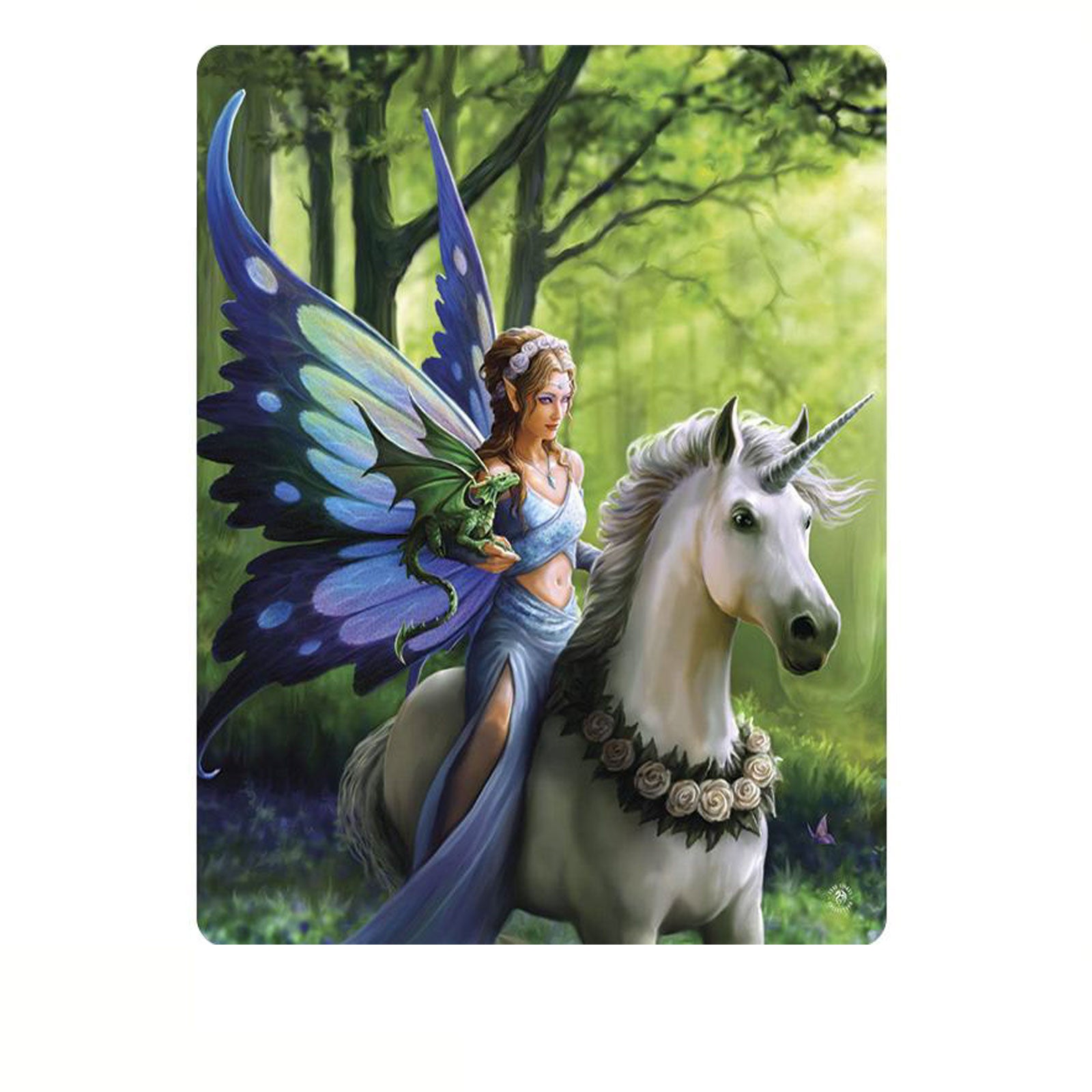 Anne Stoke Realm Of Enchantment Polar Fleece Throw V442-LDE-THROW-REALMOFENCHANTMENT-GREEN-RE
