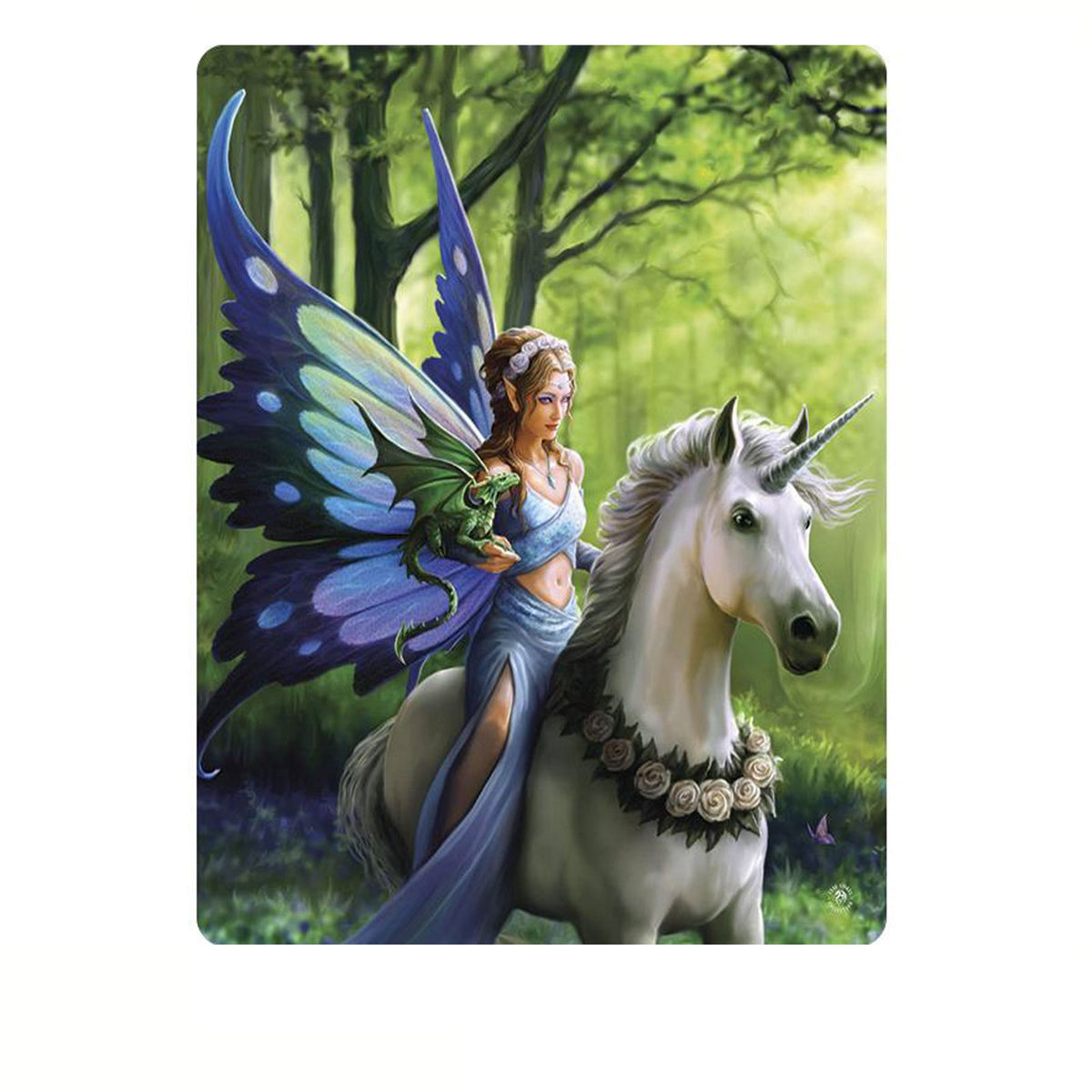 Anne Stoke Realm Of Enchantment Polar Fleece Throw V442-LDE-THROW-REALMOFENCHANTMENT-GREEN-RE