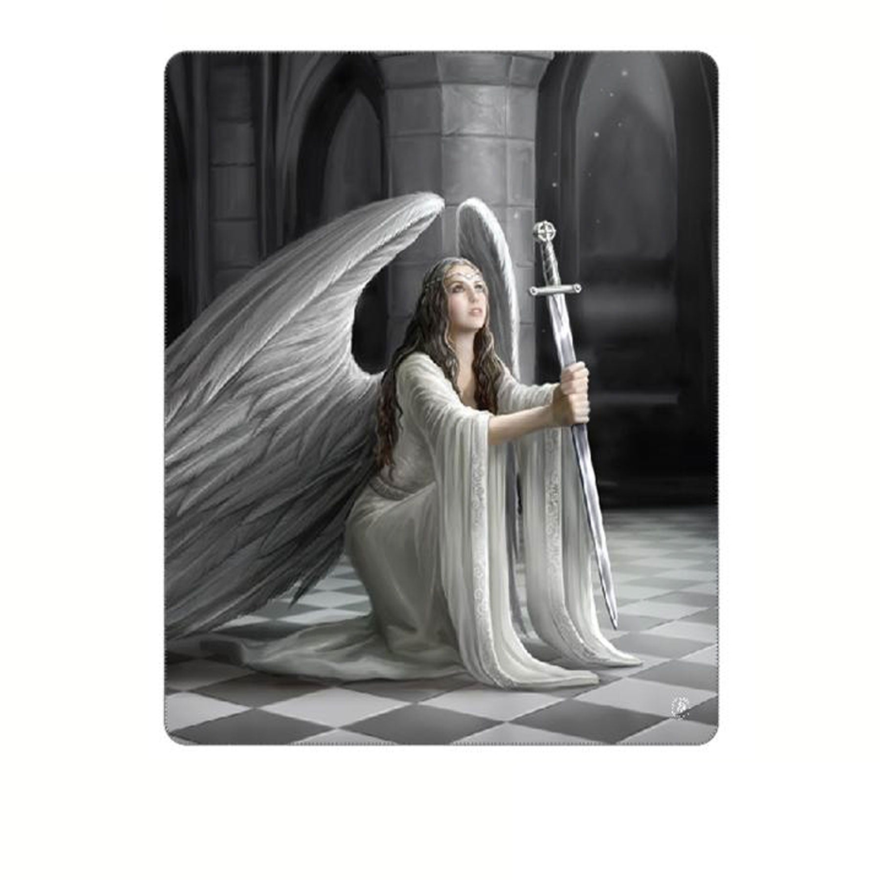Anne Stokes The Blessing Polar Fleece Throw V442-LDE-THROW-THEBLESSING-BLACK-RE