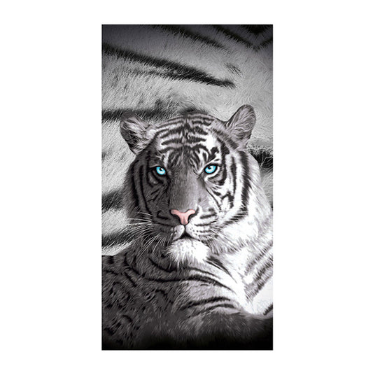 Just Home Blue Eyes Stripes Tiger Bath Beach Towel V442-LDE-TOWEL-BLUEEYESSTRIPES-BLACK-RE