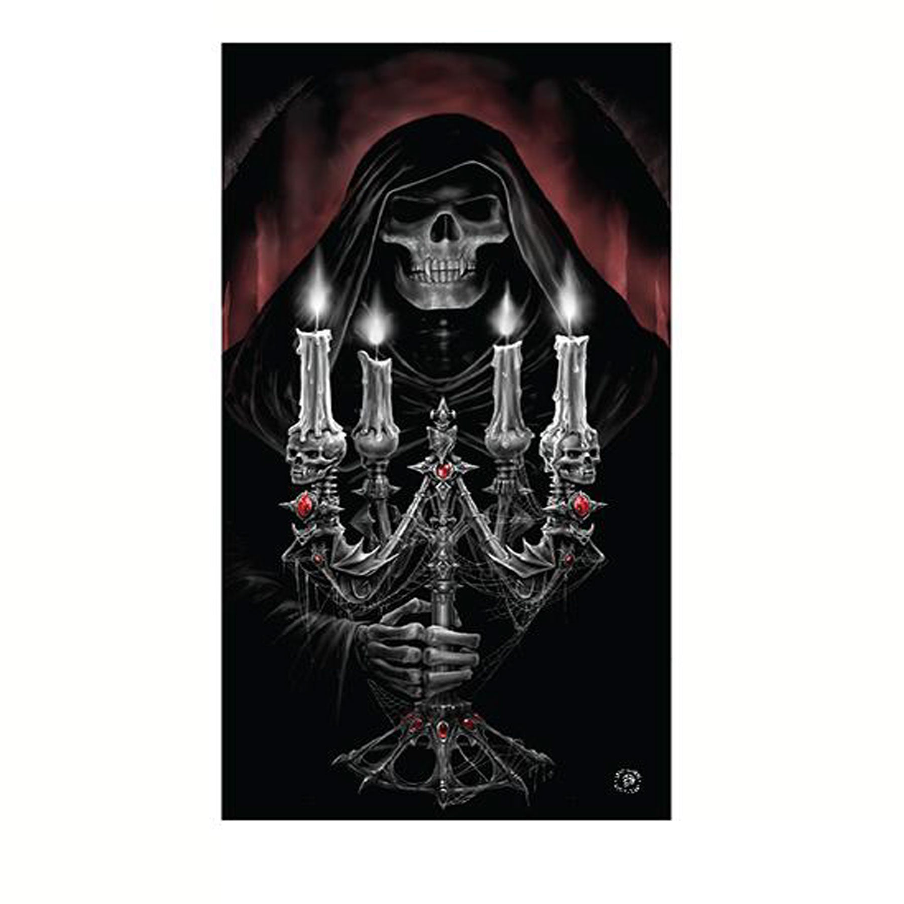 Anne Stokes Candelabra Beach Towel 75 x 150 cm V442-LDE-TOWEL-CANDELABRA-BLACK-RE