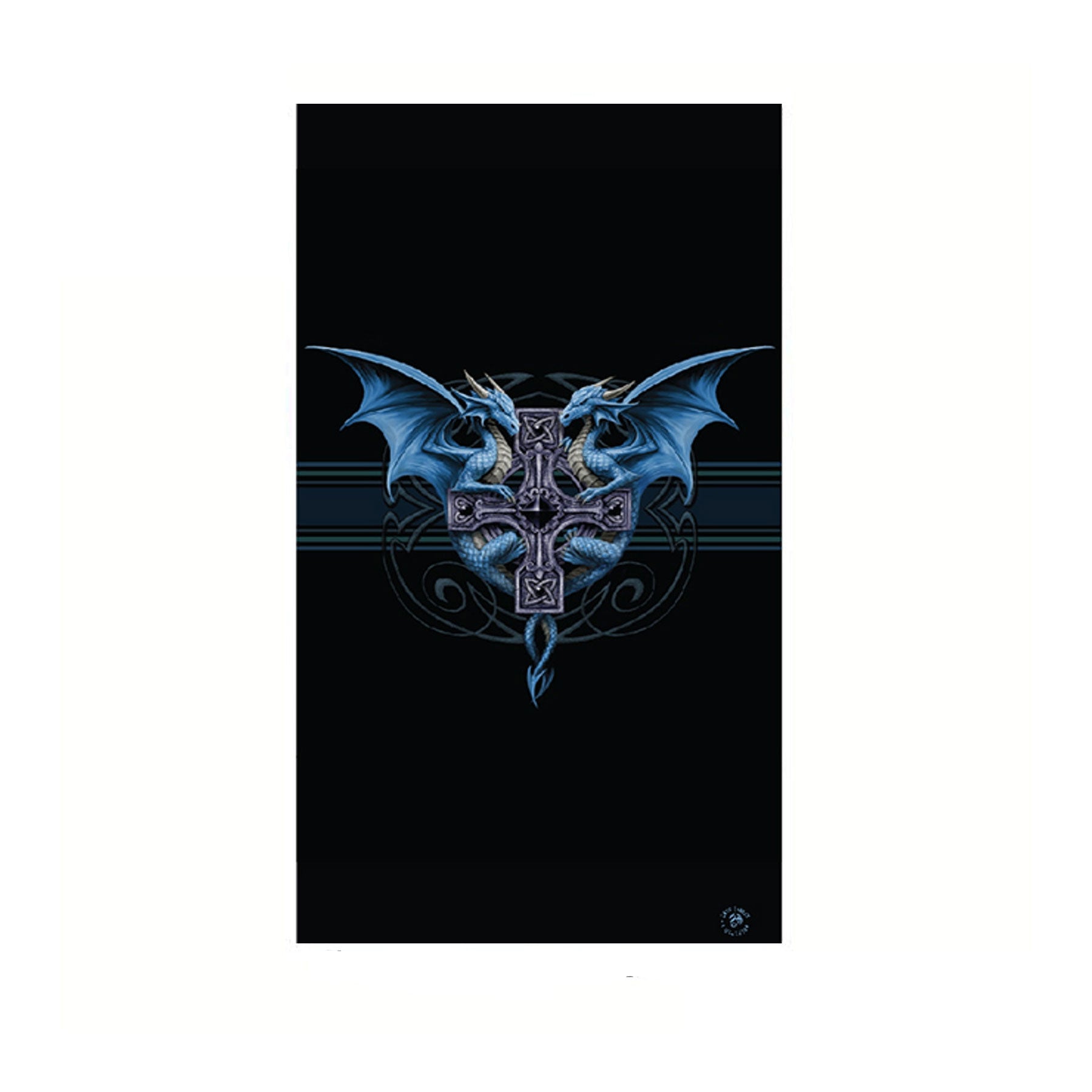 Anne Stokes Dragon Duo Beach Towel 75 x 150 cm V442-LDE-TOWEL-DRAGONDUO-BLACK-RE
