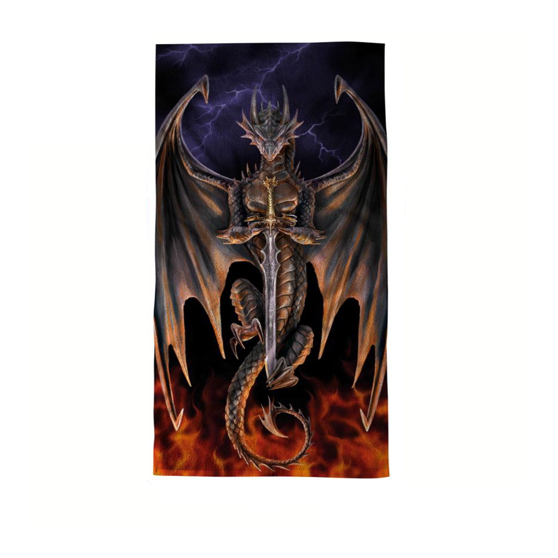 Anne Stokes Dragon Warrior Beach Towel 75 x 150 cm V442-LDE-TOWEL-DRAGONWARRIOR-MULTI-RE