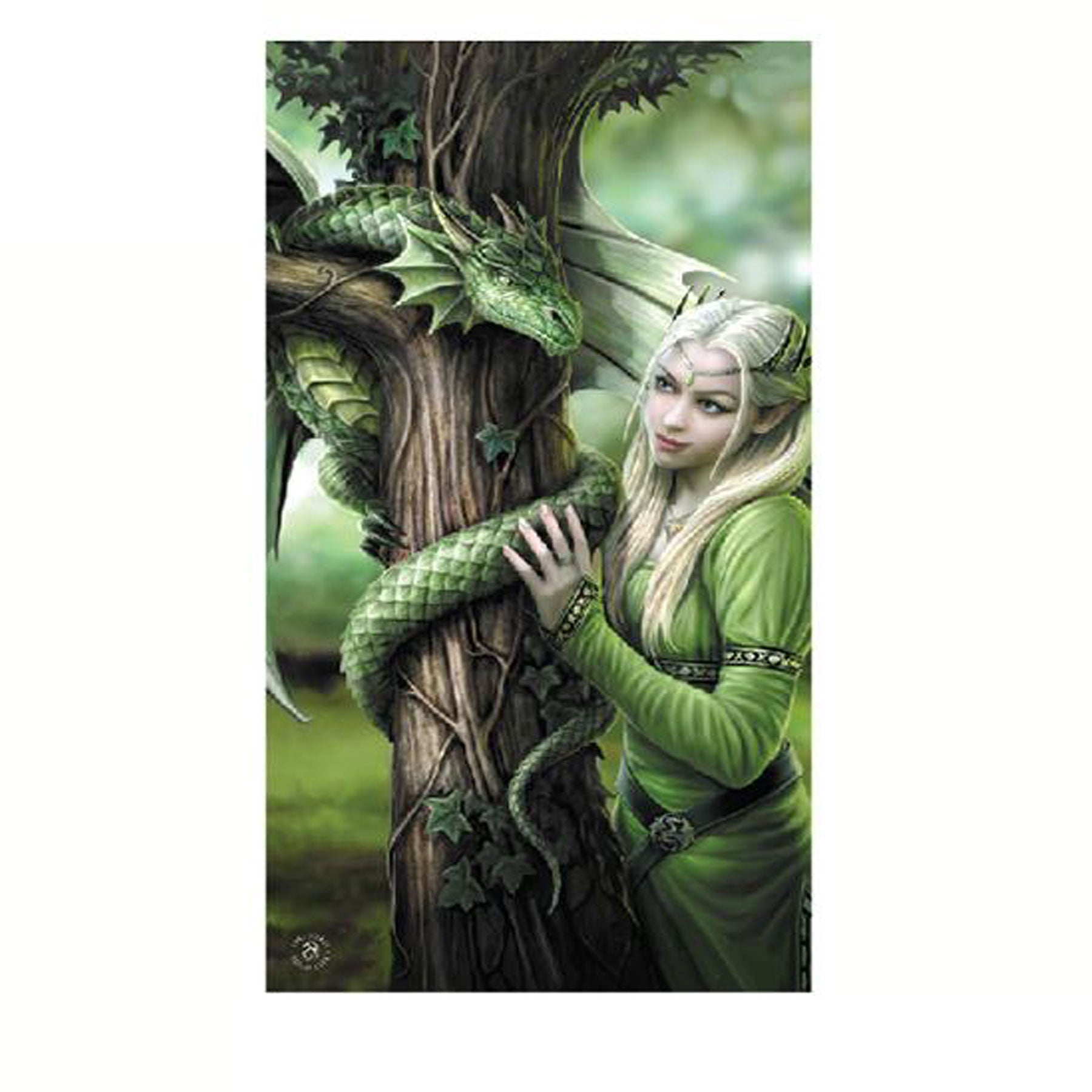 Anne Stokes Kindred Spirits Beach Towel V442-LDE-TOWEL-KINDREDSPIRITS-GREEN-RE