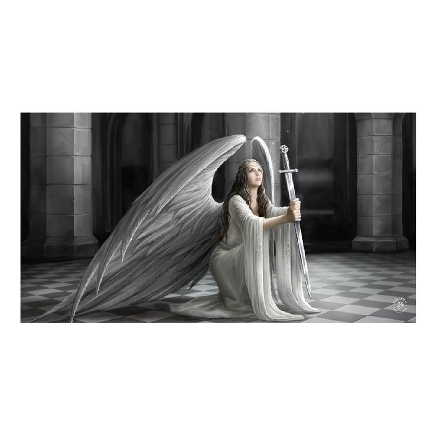 Anne Stokes The Blessing Beach Towel V442-LDE-TOWEL-THEBLESSING-BLACK-RE