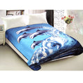 800GSM Luxury Reversible Animal Pattern Mink Blanket Queen 200 x 240 cm Jumping Dolphins V442-LYL-BLANKET-2023JUMPINGDOLPHINS-BLUE-QS
