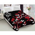 Lylac Homewares 800GSM Luxury Reversible Mink Blanket Flore Queen V442-LYL-BLANKET-2024FLORE-BLACK-QS