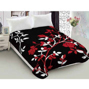 Lylac Homewares 800GSM Luxury Reversible Mink Blanket Flore Queen V442-LYL-BLANKET-2024FLORE-BLACK-QS
