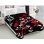 Lylac Homewares 800GSM Luxury Reversible Mink Blanket Flore Queen V442-LYL-BLANKET-2024FLORE-BLACK-QS