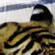 800GSM Luxury Reversible Animal Pattern Mink Blanket Queen 200 x 240 cm Three Tigers Blue V442-LYL-BLANKET-2025THREETIGERS-BLUE-QS
