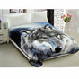 800GSM Luxury Reversible Animal Pattern Mink Blanket Queen 200 x 240 cm Wild Wolf V442-LYL-BLANKET-2025WILDWOLF-GREY-QS