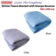 Ardor Liam Lilac Winter Fleece Blanket with Sherpa Reverse 150x200cm V442-LYL-BLANKET-LIAM-LILAC-RE