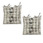 Set of 2 Cotton Cover Chair Pads 40 x 40 cm Eiffel Tower V442-LYL-CHAIRC-SETOF2EIFFELTOWER-BEIGE-SQ