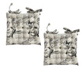 Set of 2 Cotton Cover Chair Pads 40 x 40 cm French Vintage Lettering V442-LYL-CHAIRC-SETOF2FRENCHLETTERING-BEIGE-SQ