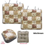 Lylac Homewares Petal Delights Set of 2 Cotton Chair Pads Mia Brown V442-LYL-CHAIRCU-SETOF2MIA-BROWN-SQ