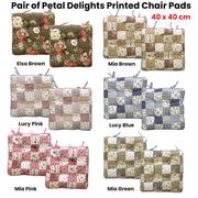 Lylac Homewares Petal Delights Set of 2 Cotton Chair Pads Mia Brown V442-LYL-CHAIRCU-SETOF2MIA-BROWN-SQ