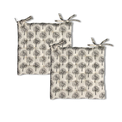 Lylac Homewares Tree of Life Set of 2 Cotton Chair Pads Natural V442-LYL-CHAIRCU-SETOF2TREEOFLIFE-NATURAL-SQ