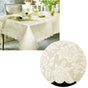 Jacquard Damask Design with Scalloped Edging Table Cloth Cream 150 x 220 cm V442-LYL-TABLEC-JACQDAMASK220-CREAM-RE