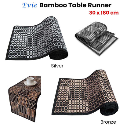 Evie Bamboo Table Runner 30 x 180cm Bronze V442-LYL-TABLER-EVIE-BRONZE-RE