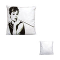 Audrey Hepburn Breakfast at Tiffany's Square Filled Cushion 43 x 43 cm V442-MFL-CUSHION-BREAKFASTTIFFANY-WHITE-SQ