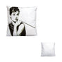 Audrey Hepburn Breakfast at Tiffany's Square Filled Cushion 43 x 43 cm V442-MFL-CUSHION-BREAKFASTTIFFANY-WHITE-SQ