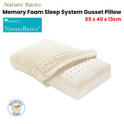Alastairs Nature Basics Sleep System Memory Foam Gusset Pillow 65 x 40 x 13cm V442-MFL-PILLOW-MEMORYGUSSET-NATURAL-ST