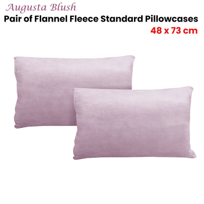 Alastairs Augusta Blush Pair of Flannel Fleece Standard Pillowcases V442-MFL-PILLOWC-AUGUSTA-BLUSH-ST