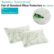 Alastairs Pair of Nature Basics Bamboo Waterproof Standard Pillow Protectors V442-MFL-PILLOWP-2BAMBOOWATERPROOF-NATURAL-ST