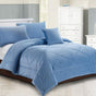 Georges Fine Linens Carrington Quilt / Comforter Set Chambray Blue King V442-MFL-QUILT-CARRINGTON-BLUE-KI