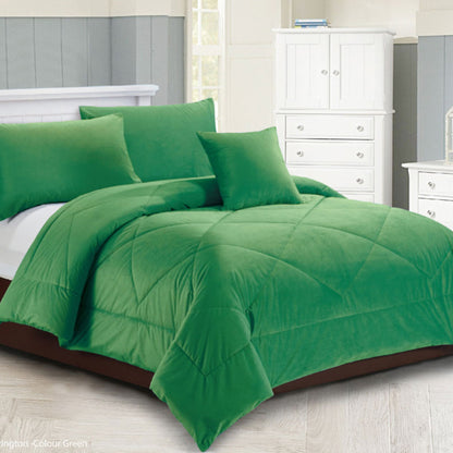 Georges Fine Linens Carrington Quilt / Comforter Set Green Super King V442-MFL-QUILT-CARRINGTON-GREEN-SK