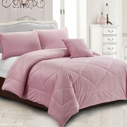 Georges Fine Linens Carrington Quilt / Comforter Set Pink King V442-MFL-QUILT-CARRINGTON-PINK-KI