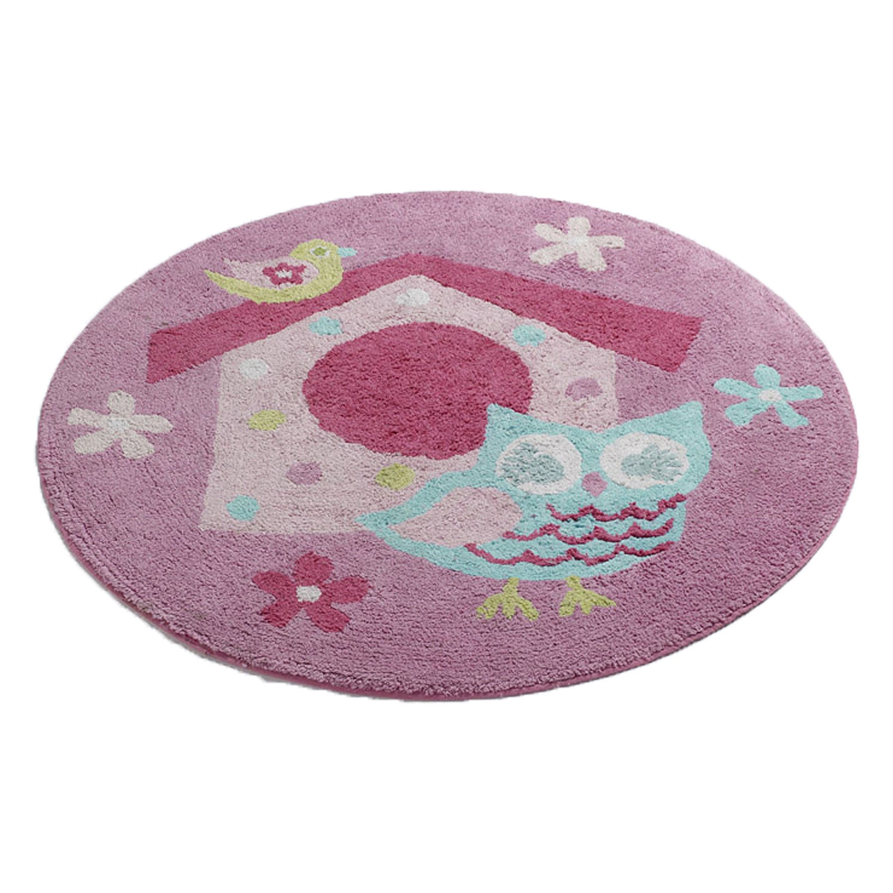 Jiggle & Giggle Birdcage Floor Rug 80cm Diameter V442-PIL-FLOORR-BIRDCAGE-PINK-RD