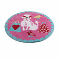 Jiggle & Giggle Born To Shop Floor Rug Round 80 cm Diameter V442-PIL-FLOORR-BORNTOSHOP-PINK