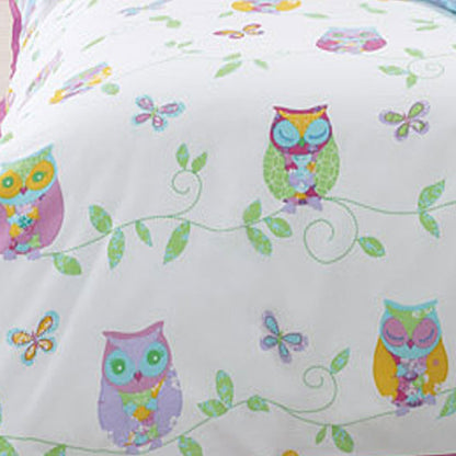 Jiggle & Giggle Owl Song Quilt Cover Set Queen V442-PIL-QUILTCS-OWLSONG-WHITE-QS