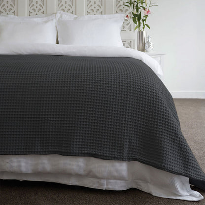 Jenny Mclean Ardent Premium Super Soft Cotton Waffle Blanket Charcoal Queen V442-RAN-BLANKET-ARDENTWAFFLE-CHARCOAL-QS