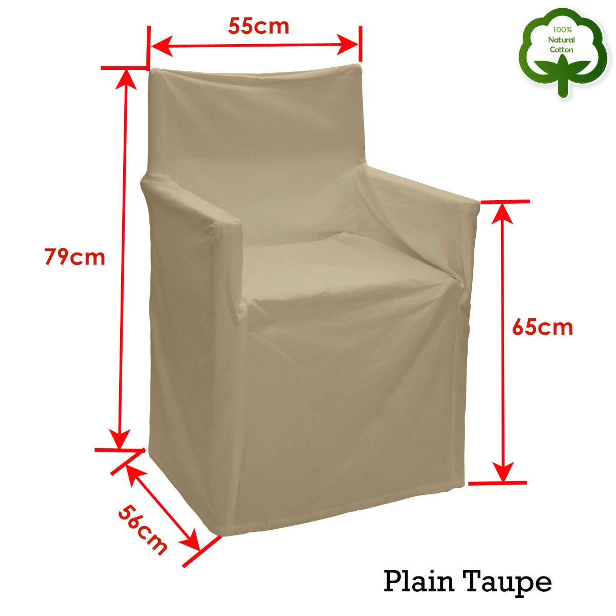 Rans Alfresco 100% Cotton Director Chair Cover - Plain Taupe V442-RAN-COUCHC-DIRECTORPLAIN-TAUPE-SH