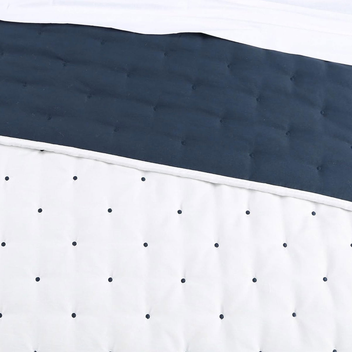 Jenny Mclean Swiss Dots Blue 3 Piece Coverlet Set Super King V442-RAN-COVERLET-SWISSDOTS-BLUE-SK