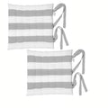 Rans Set of 2 Alfresco Cotton Chair Pads 40x40 cm - Striped Silver V442-RAN-CUSHION-CHAIRPADSTR-SILVER-SQ