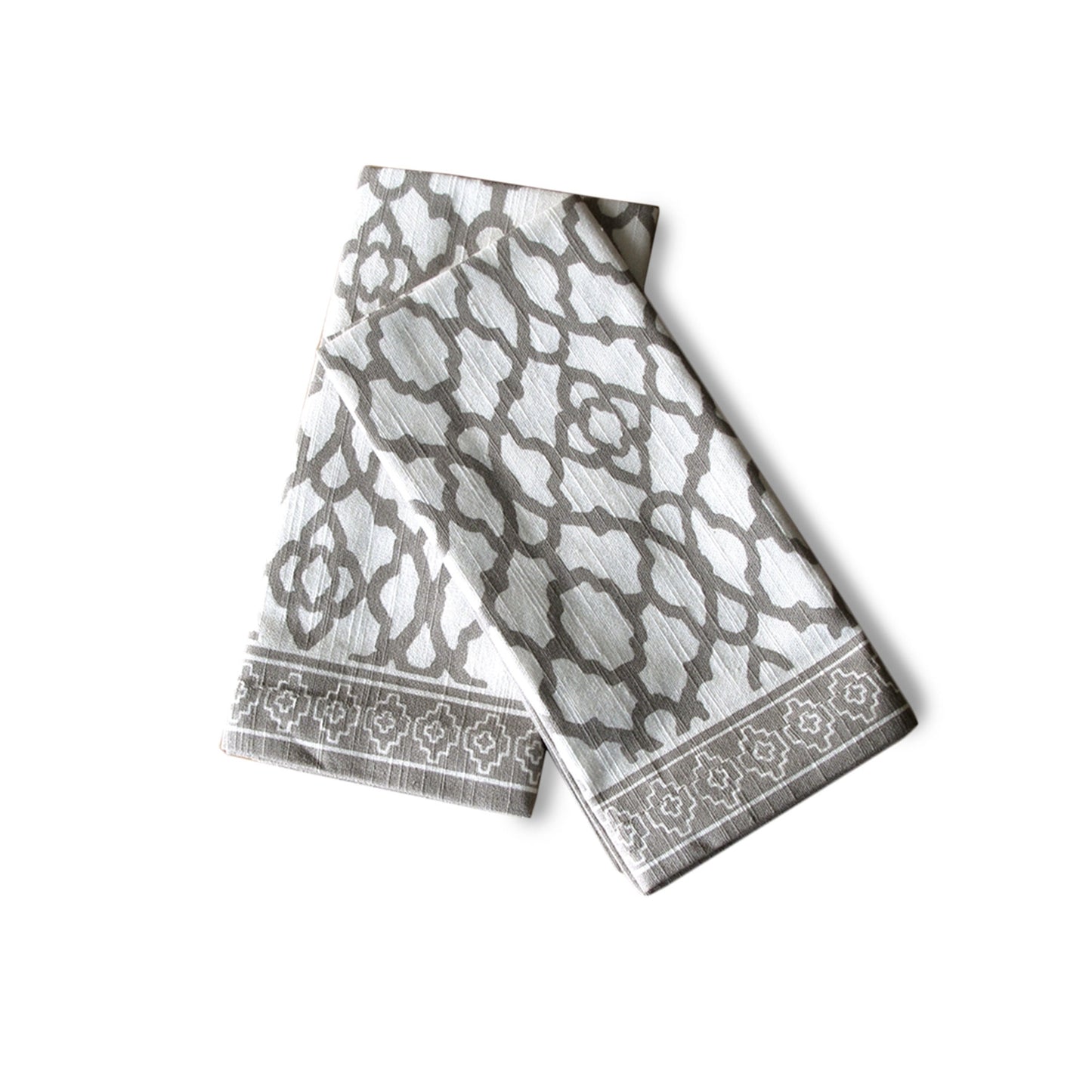 Rans Set of 2 Pure Cotton Vintage Napkins 45 x 45 cm - Grey V442-RAN-MISC-SETOF2VINTAGENAPKINS-GREY-SQ