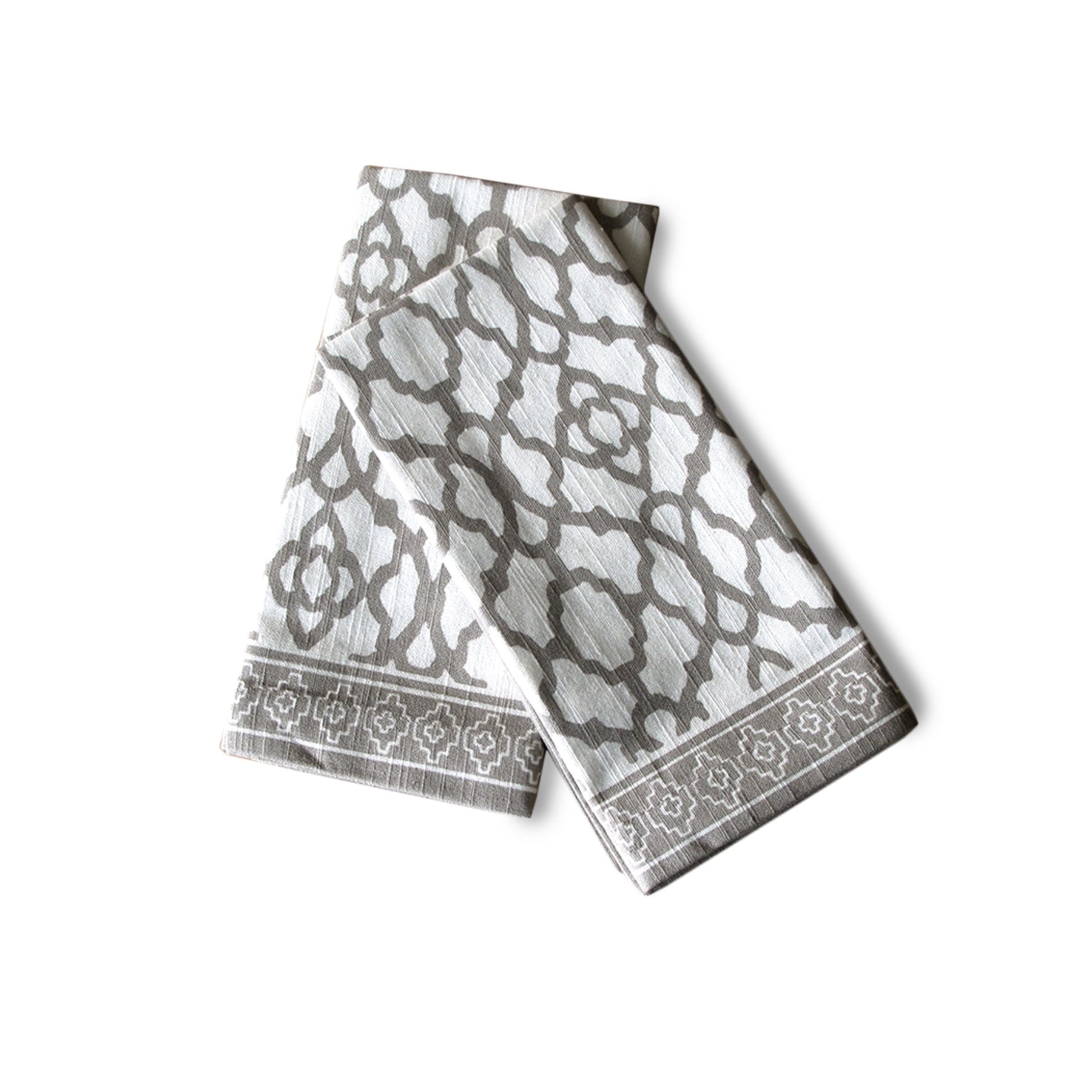 Rans Set of 2 Pure Cotton Vintage Napkins 45 x 45 cm - Grey V442-RAN-MISC-SETOF2VINTAGENAPKINS-GREY-SQ
