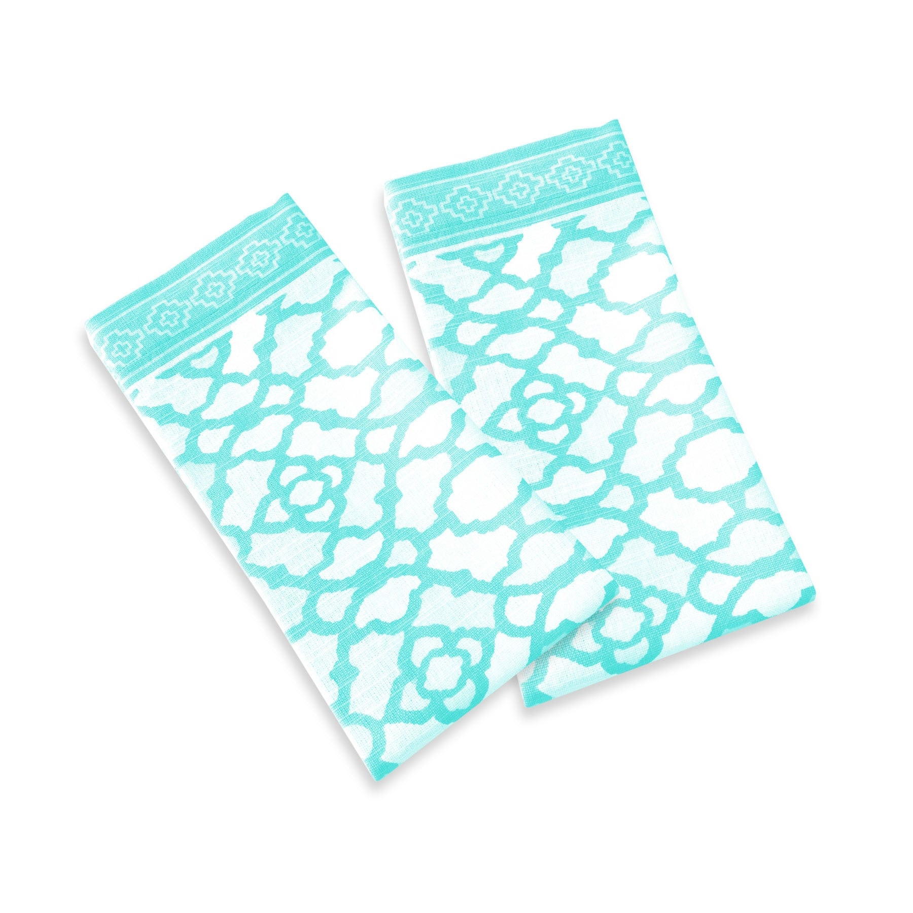 Rans Set of 2 Cotton Vintage Napkins - Paradise Blue V442-RAN-MISC-SETOF2VINTAGENAPKINS-PBLUE-SQ