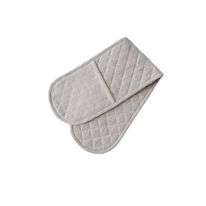 Rans Herringbone Charcoal Cotton Double Oven Mitt V442-RAN-OVENM-HERRINGBONEDOUBLE-CHARCOAL-SH